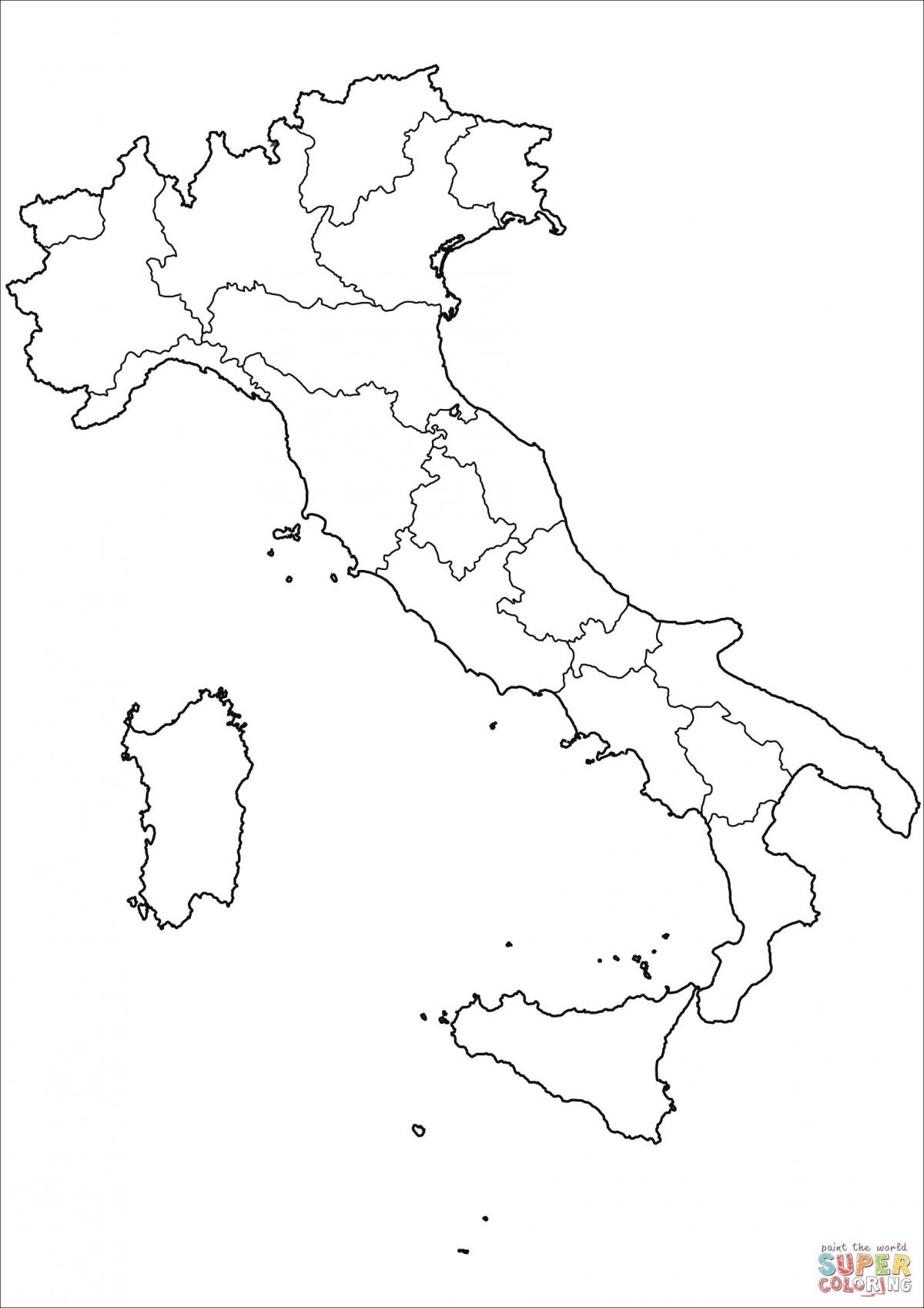 Mappa Italia vuota
