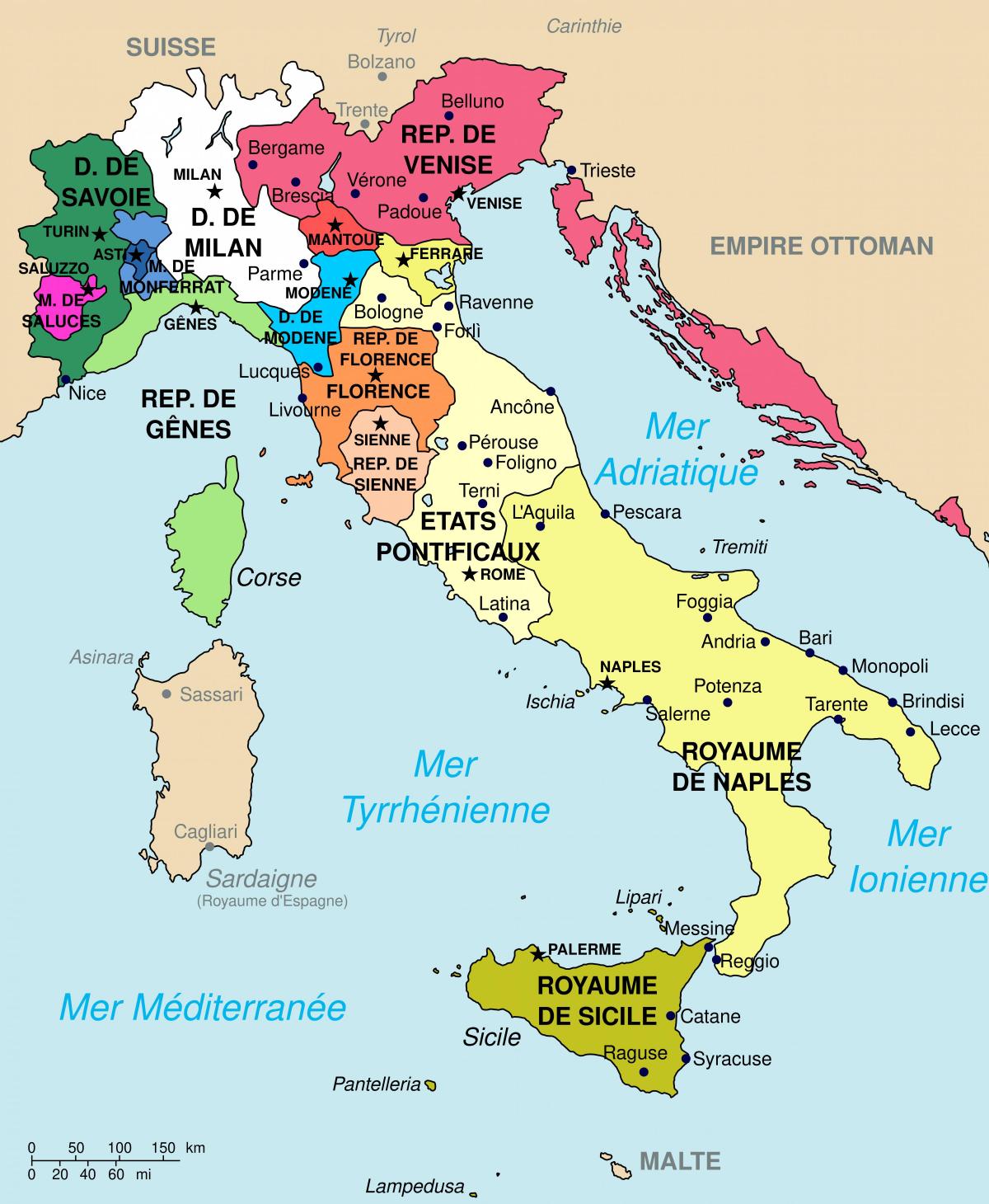 Mappa del paese Italia