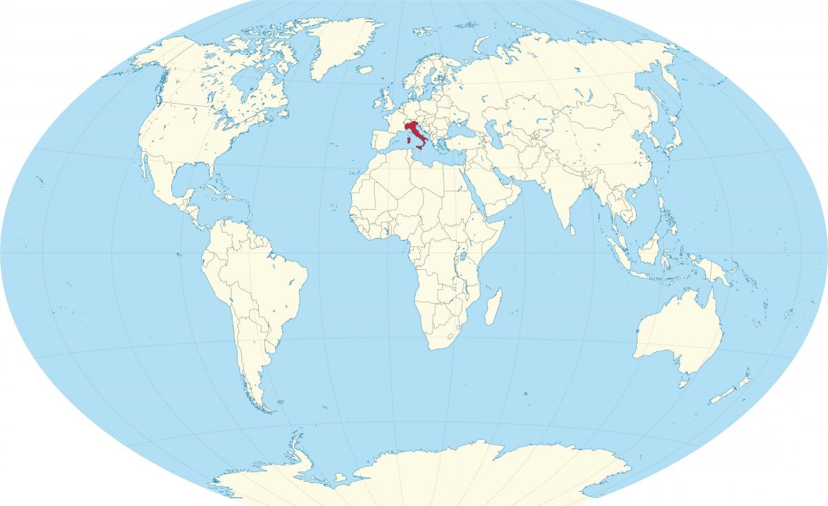Posizione Italia sulla mappa del mondo