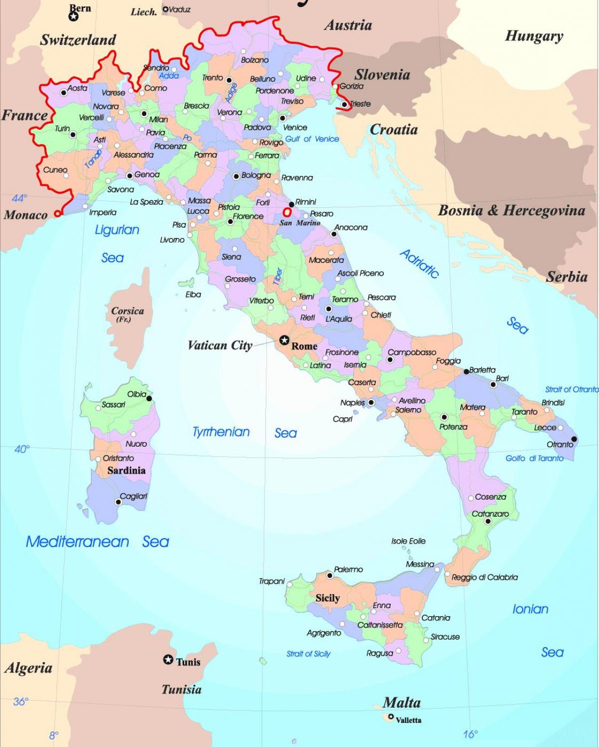 Mappa grande dell'Italia